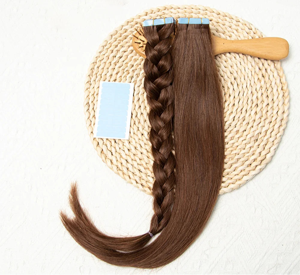 Premium Straight Tape-In Hair Extensions – 2g/pc, 100% Natural Human Hair for Length & Volume