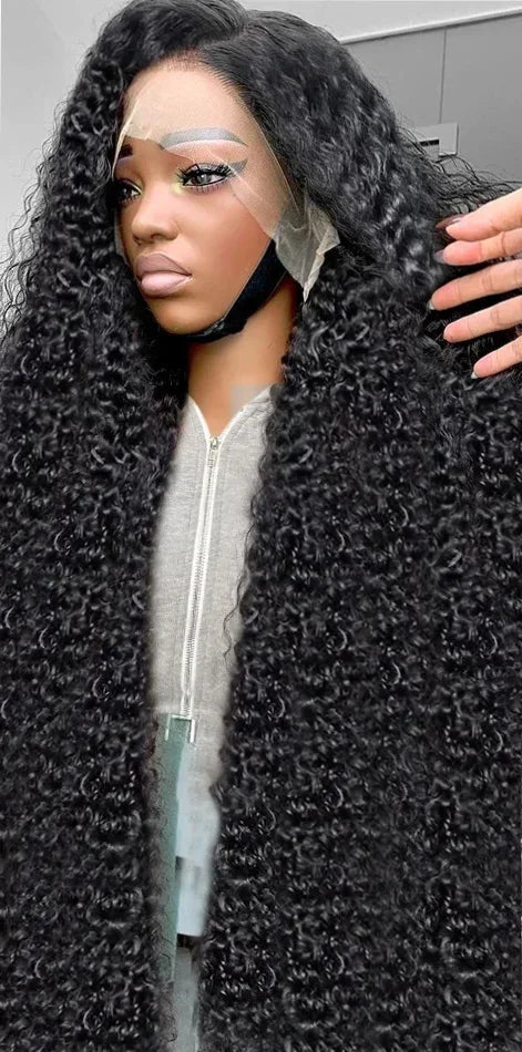 Long Curly 13x6 Lace Front Wig – 100%  Hair, 26+ Inch, Transparent Lace, Natural Look