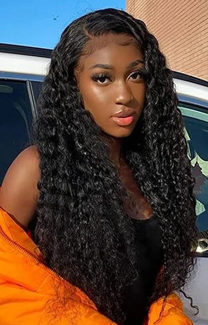 Premium Deep Wave 13x6 Lace Front Wig – 100% Indian Remy Hair, Transparent Lace, 26+ Inches