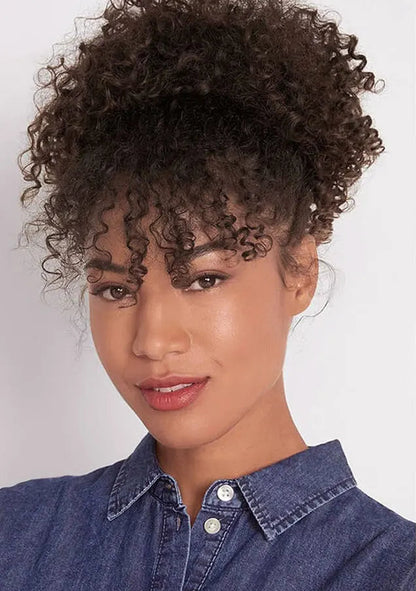 Natural-Looking Afro Clip-In Blunt Bangs – High-Temperature Synthetic Fiber, 6-8 Inch