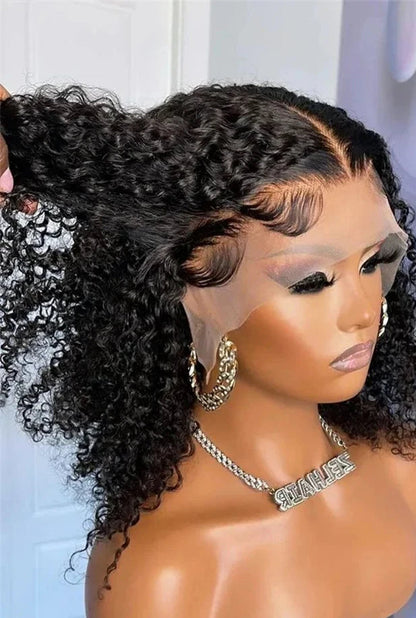 Deep Wave Lace Front Bob Wig – 13x4 HD Lace, 180% Density, Natural Pre-Plucked Hairline, 4-16 Inches