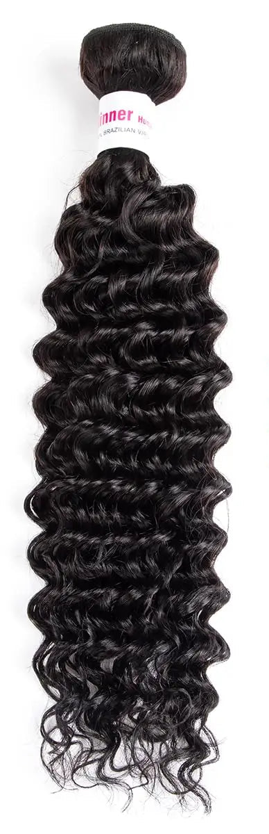 Deep Wave Human Hair Weaving Extensions - Machine Double Weft, Permed, Suitable for Darker Colors, Autumn Collection