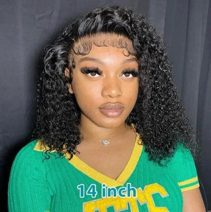 Short Curly Hair Wig – 4-16 Inches, Transparent Lace, 13x6 & 5x5 Frontal Options