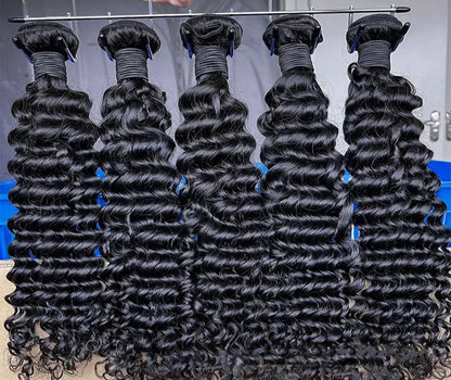 Premium Deep Wave Human Hair Bundles – 100% Virgin Hair, No Shedding, Fast Delivery