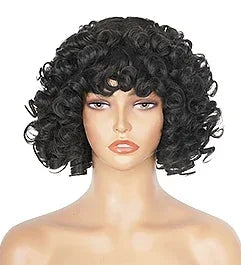 Funmi Curly Hair Wig with Bangs – Bouncy, Short Bob Wig for a Trendy Look