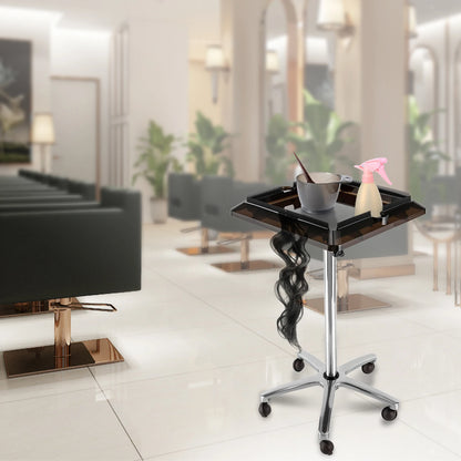 Adjustable Salon Trolley with Removable Tray for Hair Extensions & Styling Tools | High-Quality Rolling Cart