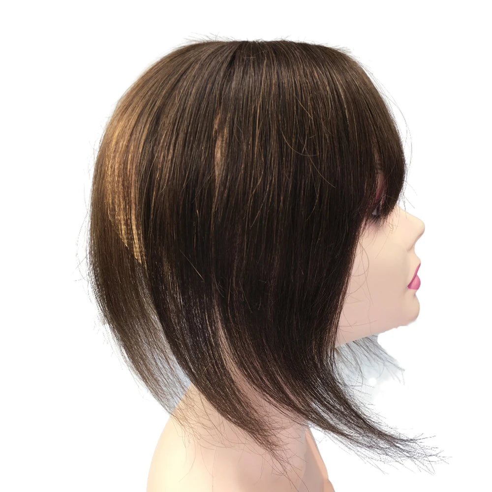 Invisible Human Hair Toppers for Women – 12-inch Thin Clip-in Wiglets for Mild Hair Loss & Grey Hair Coverage