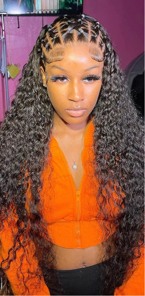 26-Inch Water Wave HD Lace Front Wig – Hair, 13x6 & 13x4 Options, Pre-Plucked Hairline