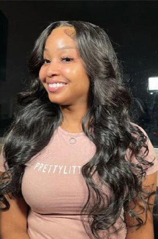 Premium Body Wave Human Hair Bundles – 3/4 Bundles, Natural Black, No Shedding, Can Be Dyed and Bleached