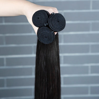 Melodie 12A 40-Inch Silky Bone Straight Human Hair Extensions - Double Weave Bundles, 1-4 Bundles