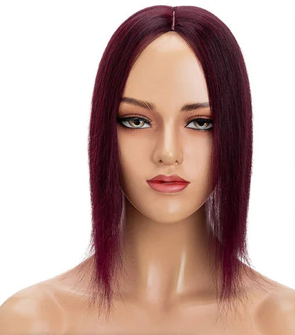 100% Real Human Hair Topper with Silk Base | Tangle-Free, Natural Hairline, Multiple Lengths & Colors