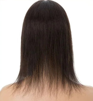 Lace Base Human Hair Toppers with Bangs – 10x12cm, Straight Texture, Natural Hairline
