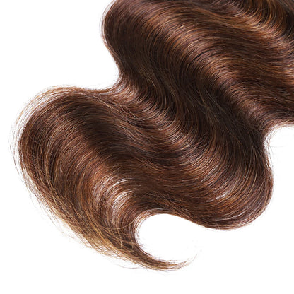 4/30 Highlight Body Wave Human Hair Bundles - 100% Highlighted Hair, Machine Double Weft, Can Be Permed & Dyed, Fast Delivery