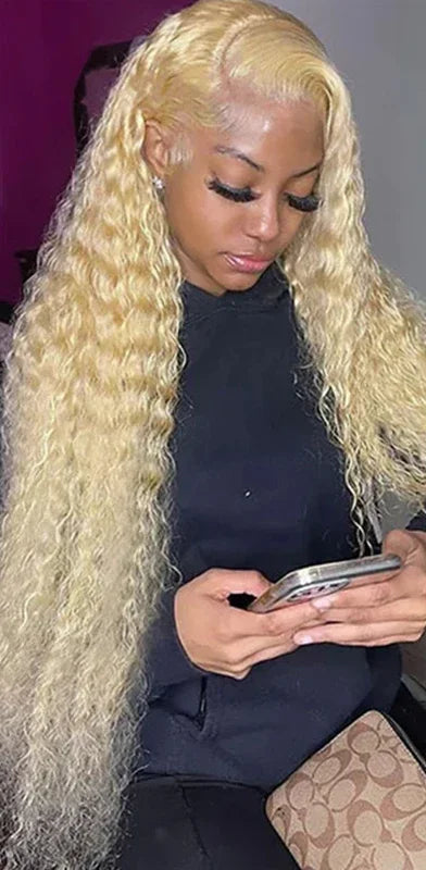 Short Deep Wave Lace Front Wig – Hair, 613 Blonde, 13x6/13x4 HD Lace, Pre-Plucked, 180% Density