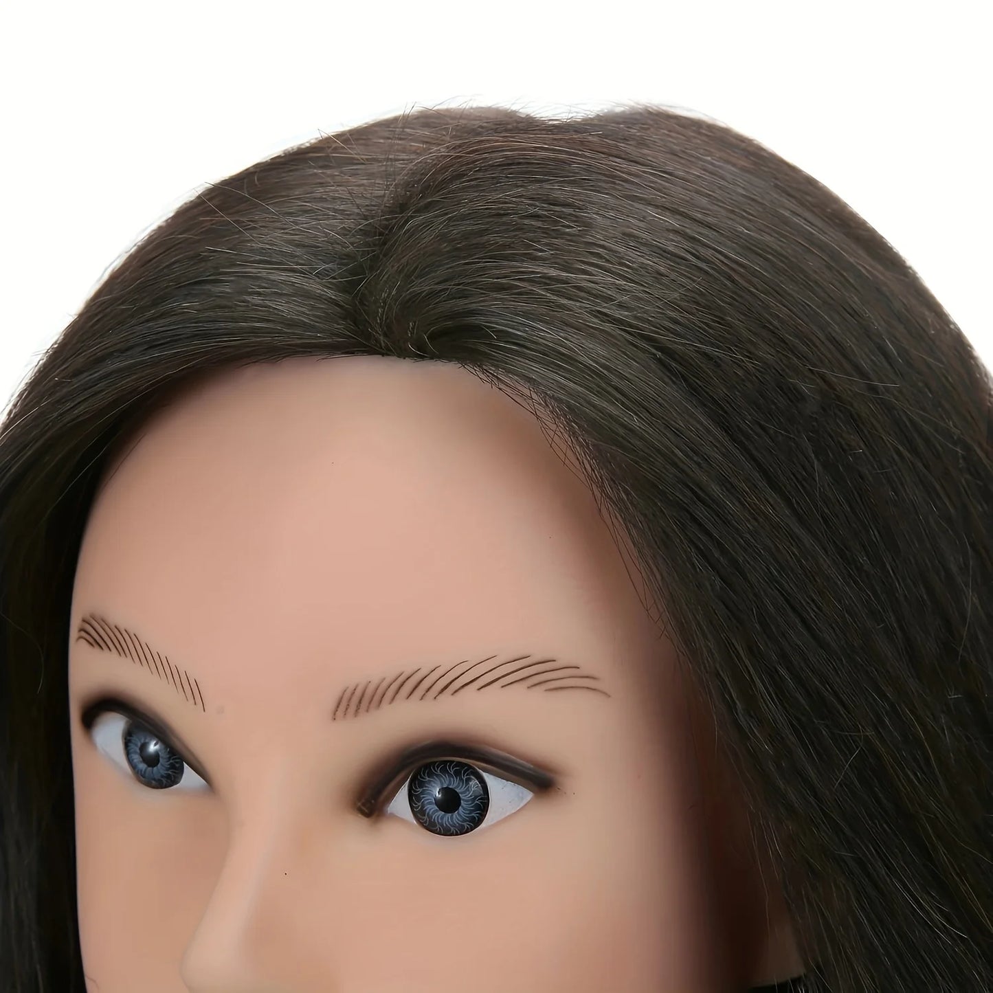 100% Real Hair Model Head for Hairdressing & Styling - 22-24 Inches with Thick 180% Density for Practice and Teaching