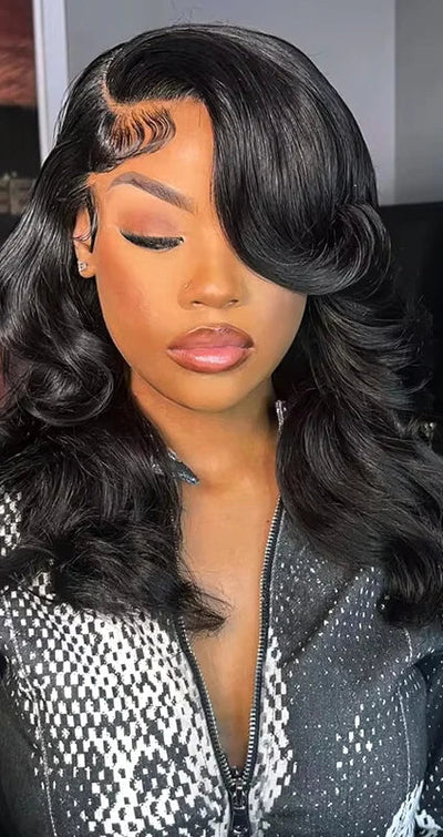 Short Body Wave Lace Front Wig – 4-16 Inch, 13x4 & 13x6 Transparent Lace, Natural Human Hair