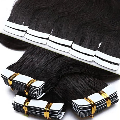 Virgin Body Wave Tape-In Human Hair Extensions | 100% Real Virgin Hair | Soft, Natural Look | Reusable & Long-Lasting