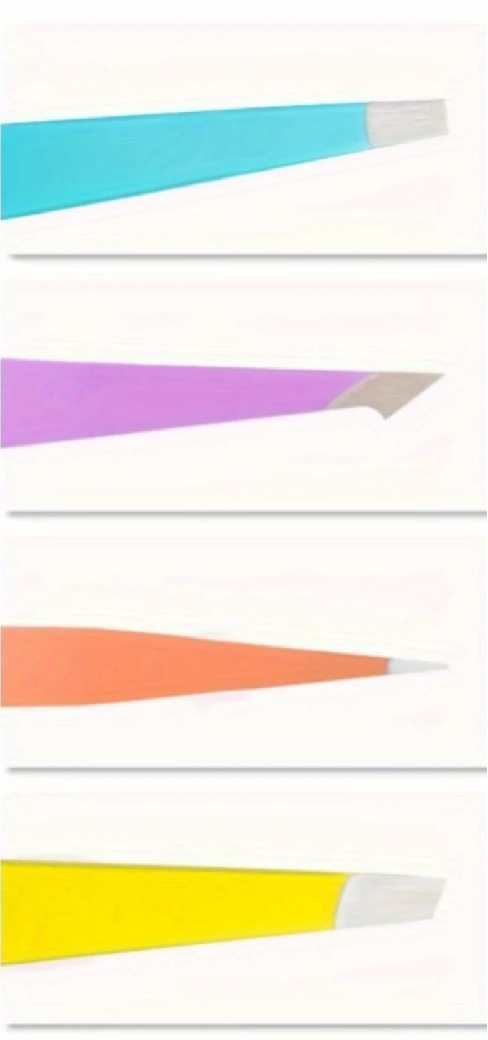 4-Piece Hypoallergenic Stainless Steel Tweezers Set | Precision Tools for Eyebrows, Ingrown Hair Removal, & Lash Extensions
