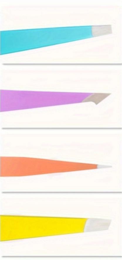 4-Piece Hypoallergenic Stainless Steel Tweezers Set | Precision Tools for Eyebrows, Ingrown Hair Removal, & Lash Extensions