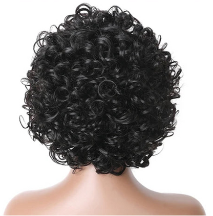 Short Loose Curly Bob Wig – 100% Human Hair, Bouncy Pixie Cut with Fluffy Curls