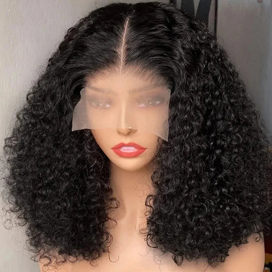 Deep Wave Lace Front Wig – 100% Human Hair, Pre-Plucked, 13x4/13x6 Lace Frontal, 10-14 Inch, Transparent Lace