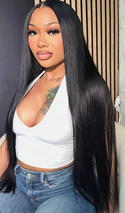 Melodie 12A 40-Inch Silky Bone Straight Human Hair Extensions - Double Weave Bundles, 1-4 Bundles