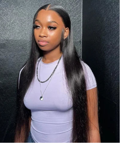 Queenlike Straight Human Hair Bundles with Closure – Natural Black, 100% Unprocessed