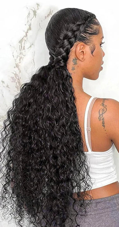 Long Deep Wave Lace Front Wig – 360 Full Lace, 13x6 Deep Part, Transparent Lace