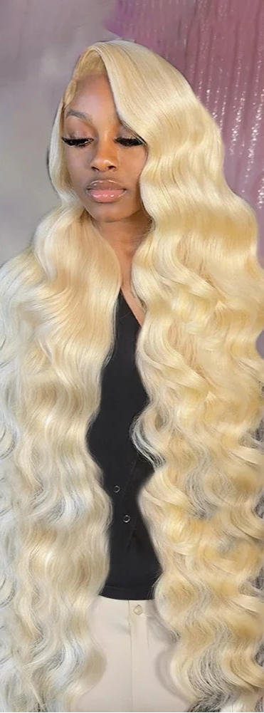 Le Mythe 613 Blonde Body Wave HD Lace Frontal Wig – Pre-Plucked, 26+ Inch, 100% Human Hair