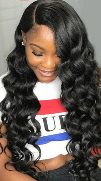 Younsolo Virgin Loose Wave Bundles – 100% Human Hair, 8-30 Inch, Natural Black & Dyeable, Double Weft