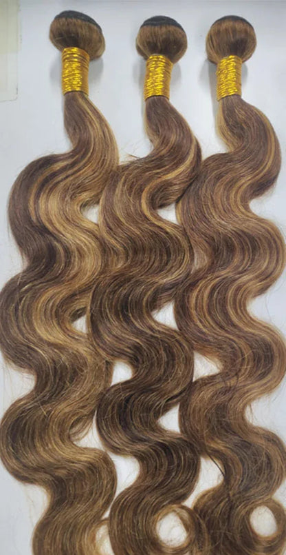 Highlight Colored Human Hair Bundles - 100% Human Hair, Dye-Friendly & Customizable