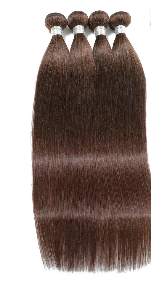 Brown Straight Hair Bundles with HD Lace Closure – Virgin Human Hair