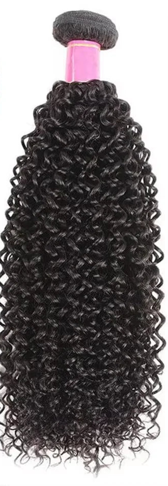 Kinky Curly Human Hair Weaving Extensions - Double Machine Weft, Permed, Suitable for Darker Colors