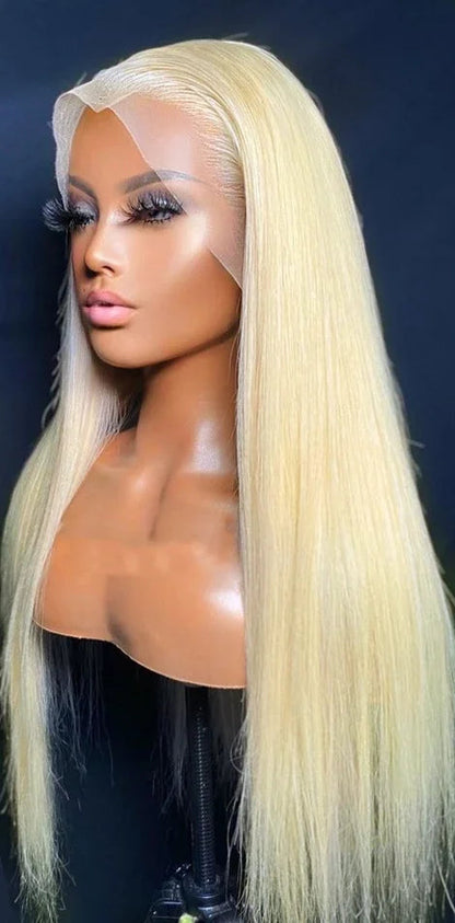 Long Straight Lace Front Wig – Highlight Synthetic Heat-Resistant Wig for Black Women