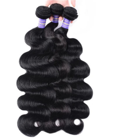 Premium Body Wave Human Hair Bundles – 3/4 Bundles, Natural Black, No Shedding, Can Be Dyed and Bleached