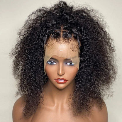 Curly T-Part Glueless Synthetic Lace Wig – Natural Light Brown Lace for Daily Use
