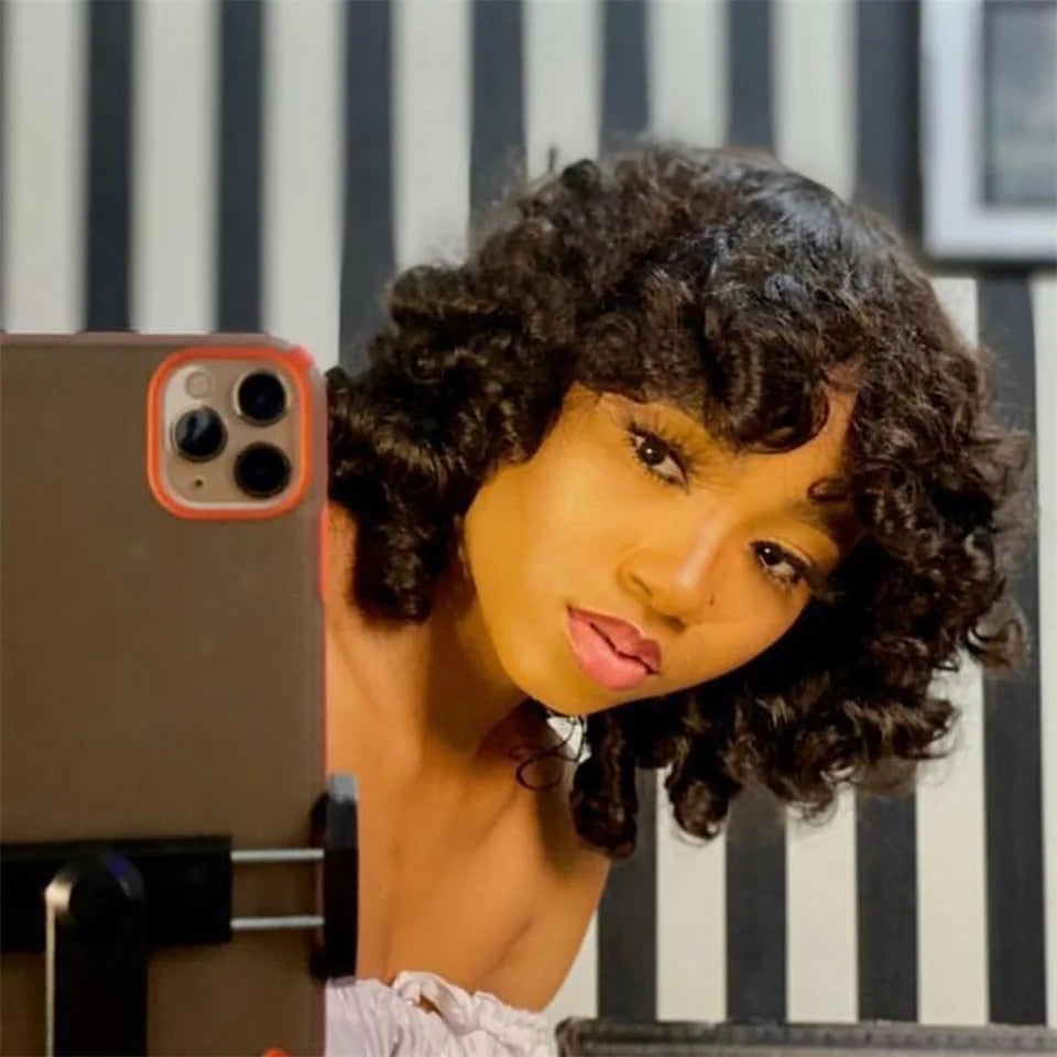 Jerry Curl Human Hair Wig - Natural Texture, Average Cap Size, Dye-Friendly