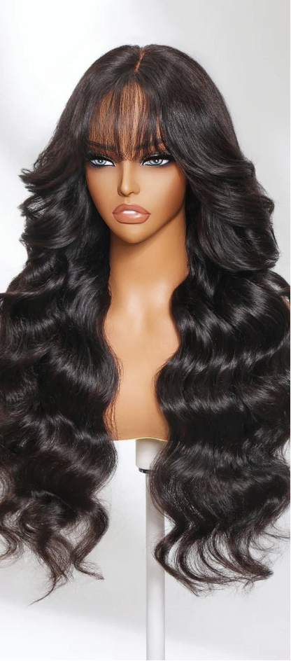 Loose Wave 13x4 Transparent Lace Front Wig – 100% Human Hair, 26+ Inch, Swiss Lace