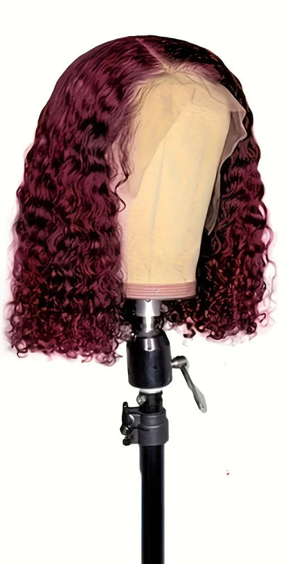 Short Deep Wave Lace Front Wig – Transparent Swiss Lace, 4-16 inches