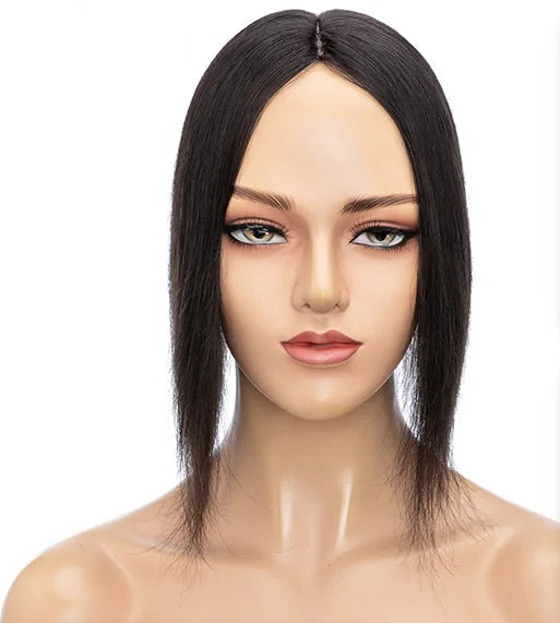 100% Real Human Hair Topper with Silk Base | Tangle-Free, Natural Hairline, Multiple Lengths & Colors