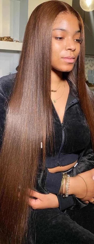 Brown Straight Hair Bundles with HD Lace Closure – Virgin Human Hair