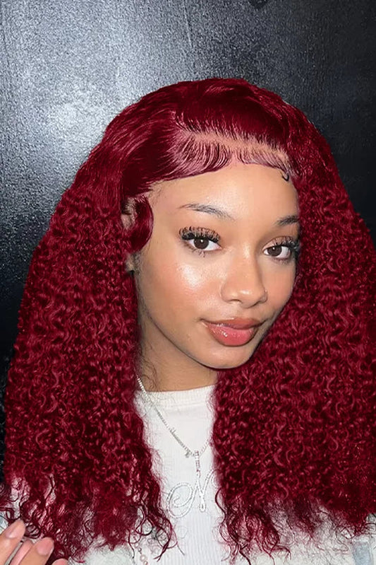 Short Deep Wave Lace Front Wig – 100% Human Hair, Transparent Swiss Lace, 4-16 Inch Length