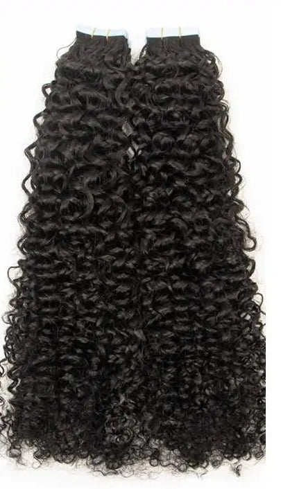 Premium 100% Human Hair Tape-In Extensions – Silk Straight, Body Wave, Kinky Curly, Water Wave | 12-26 Inch, 20-80 Pieces