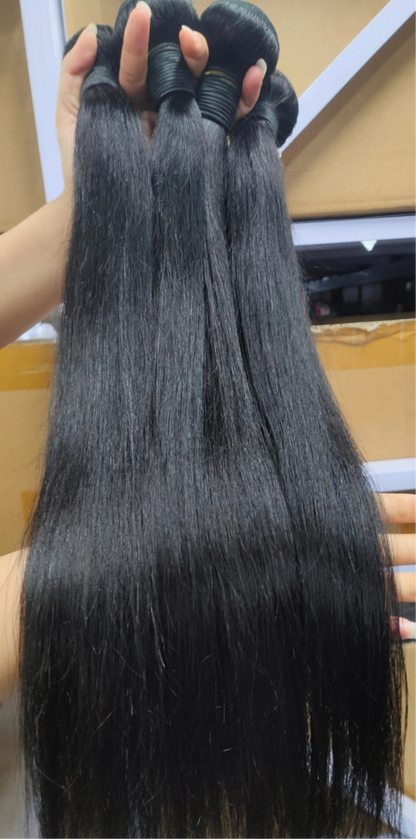 Peruvian Straight Human Hair Bundles – 100% Virgin Hair, Machine Double Weft, Fast Delivery