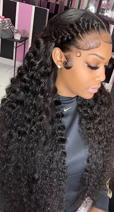 26+ Inch Deep Wave Human Hair Wig – 13x4, 13x6, 360 Lace Front & HD Lace Options