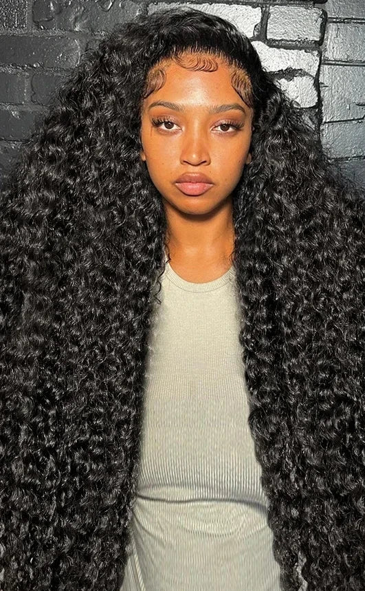 26-Inch Water Wave HD Lace Front Wig – Human Hair, Pre-Plucked, 13x6 & 13x4 Lace Options