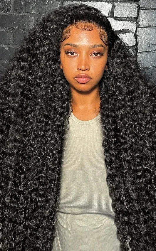 26-Inch Water Wave HD Lace Front Wig – Hair, 13x6 & 13x4 Options, Pre-Plucked Hairline