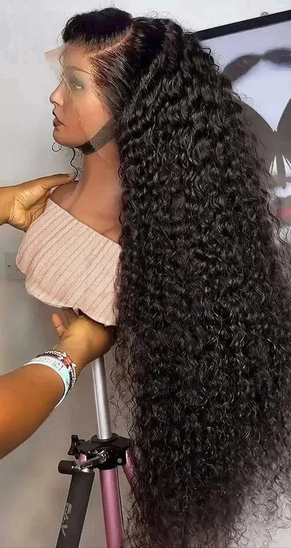 Light Brown Swiss Lace Deep Wave Wig – 100%  Human Hair