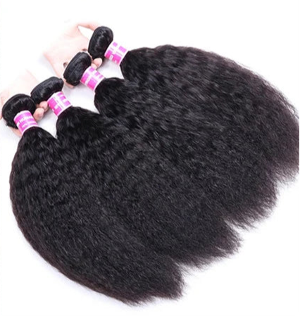 UNice Kinky Straight Hair Bundles – 100% Virgin Human Hair Extensions, Double Weft