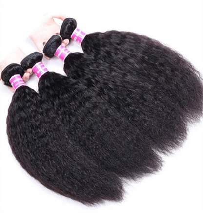 UNice Kinky Straight Hair Bundles – 100% Virgin Human Hair Extensions, Double Weft